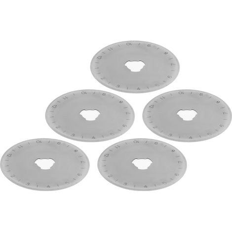 Lot de 5 lames de couteau à découper le tissu, le papier et le tissu, pour machine à coudre ou machine à découper, avec rouleau de coupe et une ligne droite de 45 mm. (1/5)