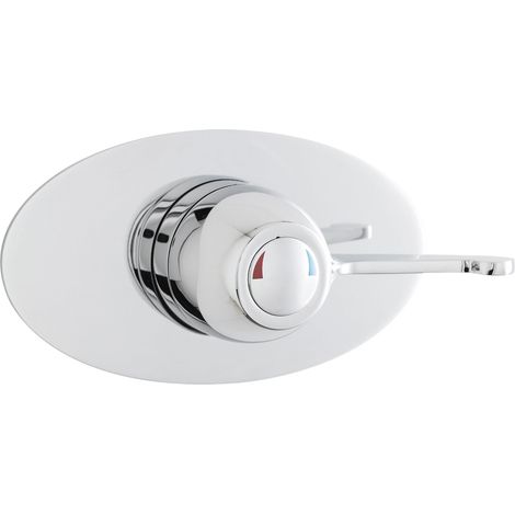 Contemporary Round Concealed Sequential Thermostatic Shower Valve with Lever Handle - Chrome - Balterley