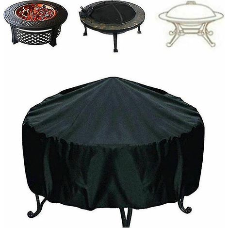 Housse ronde pour brasero en tissu Oxford 210D, imperméable, anti-poussière et pare-soleil - 120 x 120 x 75 cm (1/3)