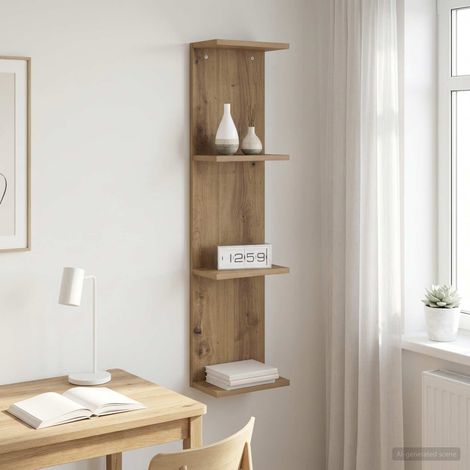 vidaXL Étagère Murale Chêne artisanal 25 x 15 x 100 cm (1/5)