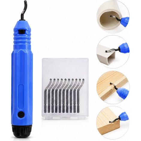 Ébavureur – 10 lames de rechange – PVC, bois, plastique – Modélisme et finition