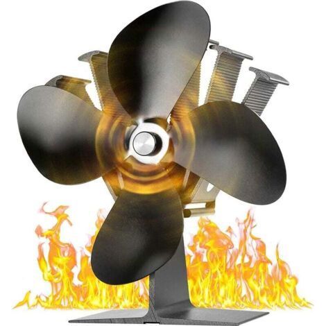 Ventilateur de poêle à bois 40 °C Démarrage silencieux Le ventilateur de poêle à 4 lames est alimenté par la chaleur pour la cheminée de poêle à bois (1/5)