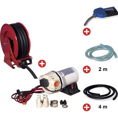 Pack enrouleur AdBlue 15 m Ø 3/4 20 bars Acier peint avec pompe 12 V pistolet et tuyaux MW Tools SHAD3415 SET3 12 (1/5)