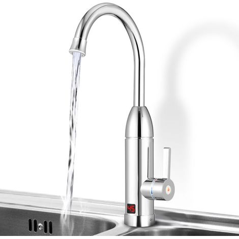 Elektrischer 220-V-Wasserhahn mit Warmwasserbereiter, LED-Temperaturanzeige, 3000 W, Durchlauferhitzer für Küche und Bad