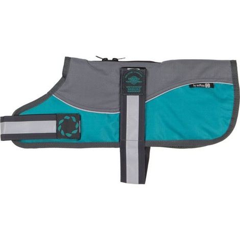 Outhwaite Reflective Grey/Teal Padded Harness Coat w/o collar 14" (36cm) - 262218