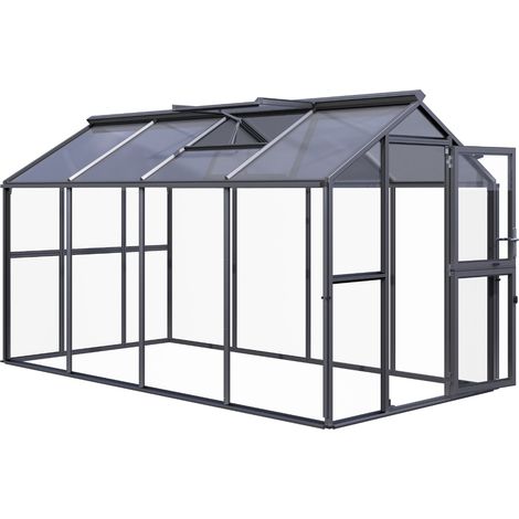 KGT Gewächshaus "Galant IV", anthrazit-grau, 8,8 m², 4 mm ESG, 10 mm HKP
