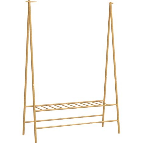 Porte-manteau en bambou, Dimensions 116L x 43,5l x 160H cm, Capacité de poids 10 kg, Assemblage requis, Convient pour l'entrée, Matériau en bambou robuste (1/5)