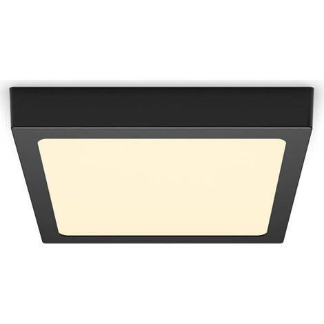 MYSELOXY ultradünne quadratische LED-Deckenleuchte, 12 Watt, schwarz, 3 x 21 x 21 cm, Farbtemperatur 2700 K, 1150 Lumen (1/5)