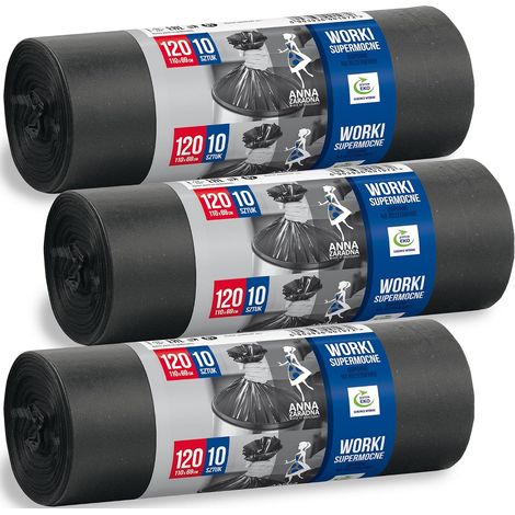 Sac Poubelle 120 Litres Resistant Cordon Serrage Grand Poubel (1/5)