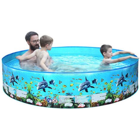 Piscine d'été pour enfants - Sans gonflage - Piscine d'eau pour enfants - Piscine pour chien - Piscine pour l'extérieur - Non gonflable - 152 x 25 cm