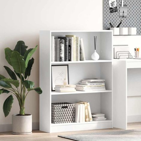 vidaXL Libreria Bianca 80x24x109 cm in Legno Multistrato