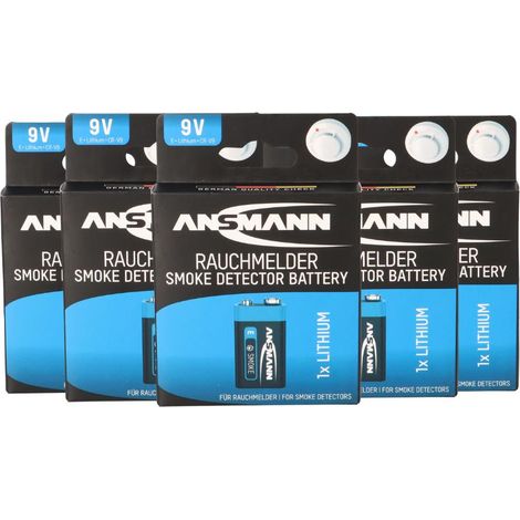 5x ANSMANN Extreme Lithium 1604LC 9V Block Batterie - passend für Rauchmelder & Sicherheitstechnik (1/5)