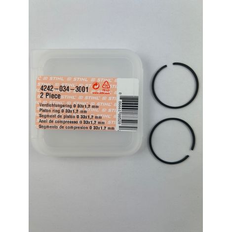 2x STIHL d'origine segments de piston 42420343001 33x1,2mm