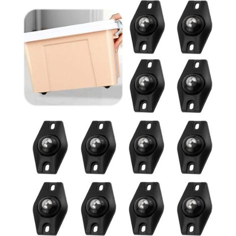 12 ruedas giratorias autoadhesivas de 360 grados, ruedas pequeñas para muebles, mini ruedas para muebles con rodamientos de bolas, ruedas pequeñas silenciosas para transferencia