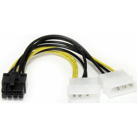 StarTech.com Cable de 15cm Adaptador de Alimentación de LP4 a PCI Express PCIe de 8 Pines para Tarjeta Gráfica (1/4)