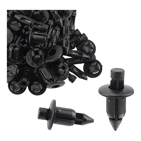 Rivet en Plastique vélo Carénage Garniture Clips fixations Moto vis Spire Vitesse Attache Clip écrou Noir Trou de 6mm (1/5)