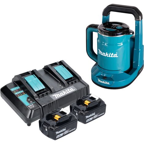 Makita DKT 360 CT2 Bouilloire sans fil 36 V ( 2x 18 V ) 0,8 L + 2x batterie 5,0 Ah + chargeur double