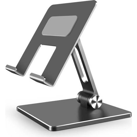 Support tablette réglable multi-angle, pliable et stable en alliage d'aluminium pour bureau, voyage, gris MT134 (1/5)