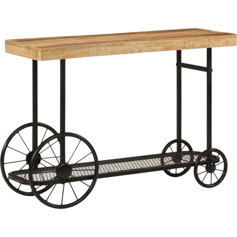 Console Table 112x36x76 cm Solid Wood Mango and Iron vidaXL