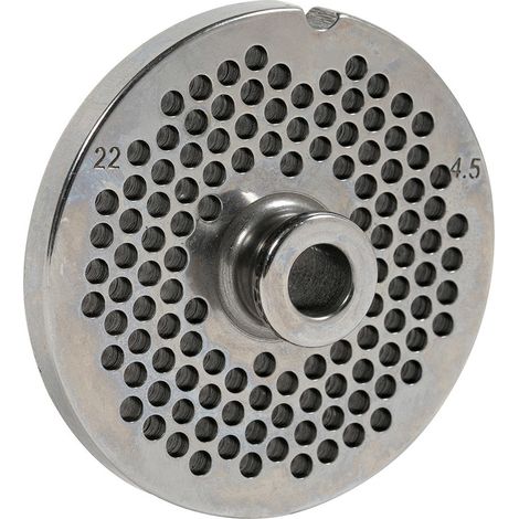 Grille hachoir à viande 4,5 mm – Acier type C55 – Diamètre 82 mm – Épaisseur 8 mm – Poids 250 g – Reber