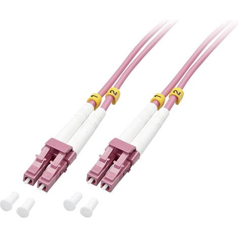 LINDY 46345 fibre optique FO Câble de raccordement [1x LC mâle - 1x LC mâle] 50/125 µ Multimode OM4 15.00 m (1/4)