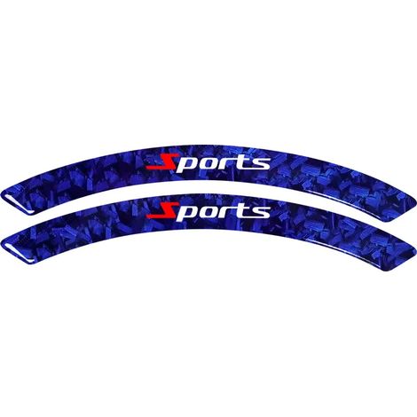 (Blue Sport) Bandes de protection universelles pour passages de roue, texture fibre de carbone, autocollants anti-rayures pour garnitures d'ailes, accessoires de décoration extérieure (1/4)