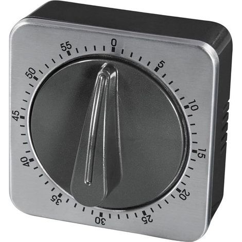 Mechanischer Küchentimer (mit Timerfunktion, Sanduhr, Edelstahl) Silber/Schwarz (1/5)