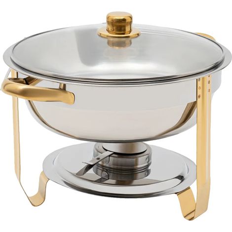 Fuente calentadora, acero inoxidable duradero, capacidad de 5 litros, color plata. (1/2)