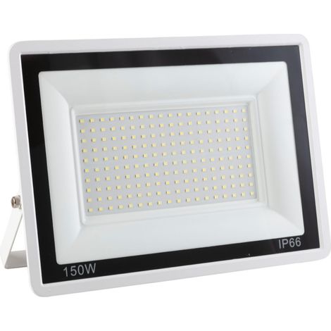 LED-Flutlicht 150 W, 12.000 lm, 6.000 °K, IP66, dimmbar, 60.000 Std., weiße Oberfläche [LM-6013-W-CW] (1/3)