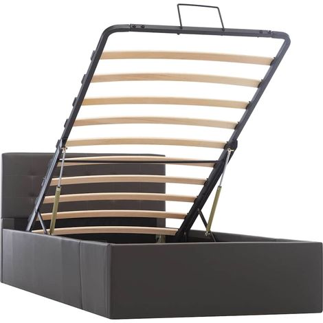 Maison Exclusive - Stauraumbett Hydraulisch Grau Kunstleder 100×2 (1/5)
