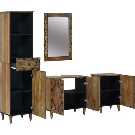 Maison Exclusive - Badezimmermöbel-Set 4 stk. Braun 62 x 33 x 58 (1/5)