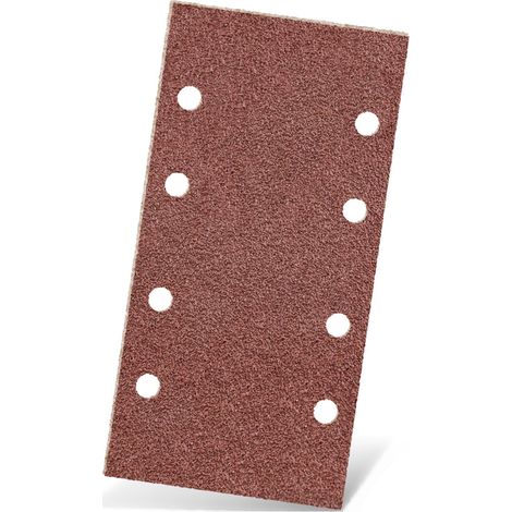 MENZER Red Carte abrasive a gancio e anello, 186 x 93 mm, 8 fori, p. Levigatrici orbitali, Corindone normale (50 Pz.) G150