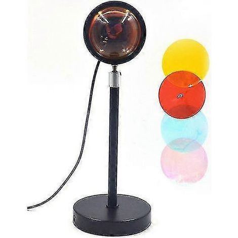 Lampe coucher de soleil, projecteur rotatif à 180°, 4 couleurs, ambiance romantique pour la décoration (1/5)