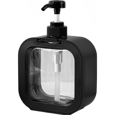 Distributeur de savon transparent à pompe, flacon de savon pour les mains en plastique de 500 ml, flacon à pompe rechargeable pour liquide vaisselle. (1/5)