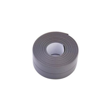 BUNTHAUS Auto Adhésif Joint Silicone Blanc Salle De Bain PVC Bande Etancheite Autocollante Anti Moisissure Joint Porte Douche pour Cuisine Toilette 2 Pièces（gris） (1/5)