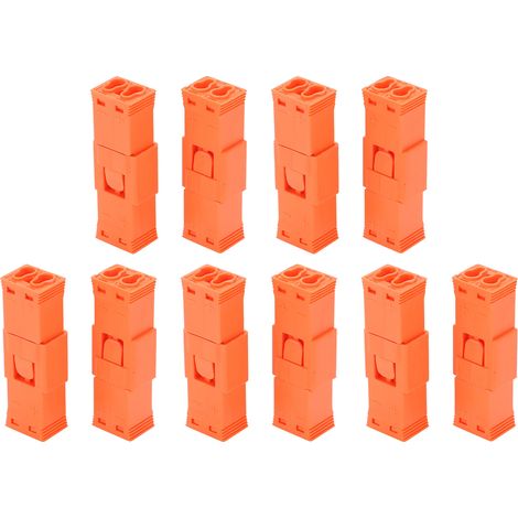 10 connecteurs filaires OJ‑616 orange mâle femelle double bloc terminal LED pour prise US