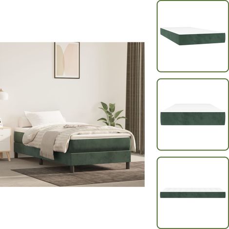 Matelas de lit à ressorts ensachés Vert foncé 90x190x20 cm - Matelas À Ressorts Ensachés - Matelas Moelleux - Matelas Vert - Matelas Double - Literie
