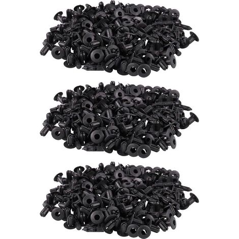300 rivets en plastique noirs pour moulures de porte et ailes de voiture, trous de 5 mm. (1/5)