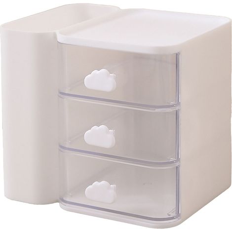 Organizer Scrivania con Cassetti – Portaoggetti in Plastica Robusta e Antigraffio, Design Moderno Multicolore – Ideale per Ufficio, Scuola e Trucco (1/5)