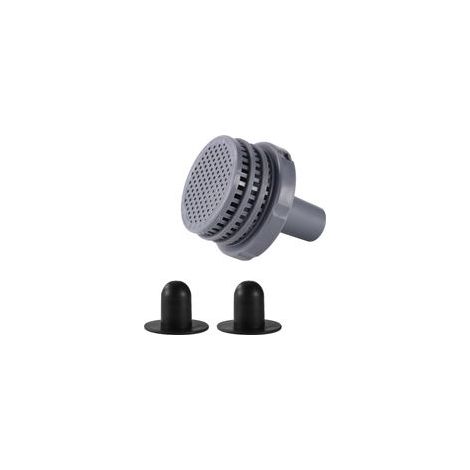 Connecteur Jet Piscine Compatible avec Intex 25022E, Crépine de la Vanne de Vidange pour Piscine avec 2pcs Bouchon Trou Filtre(Gris)