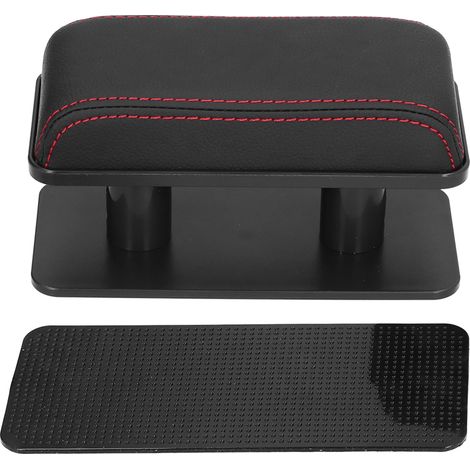 Accoudoir réglable de voiture, Support de coude gauche, coussinet anti-fatigue, antidérapant, Modification intérieure de l'automobile (bord noir et rouge)