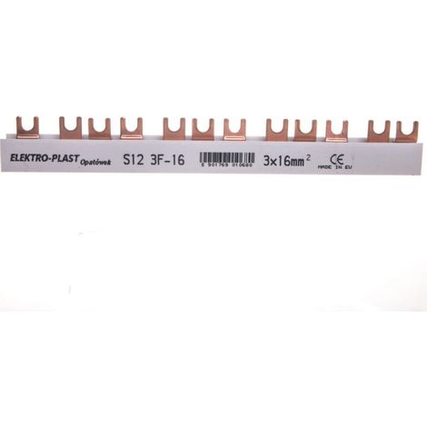 Anschlusssammelschiene 3P 80A 16mm2 Gabel (12mod.)3F S12 3F-10 45.321