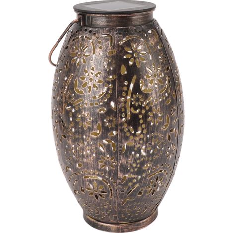 Hängende Solarlaterne mit hohlem Chrysanthemenschirm, Vintage-Gartenleuchte, wasserdicht, dekorative Metallleuchte für den Außenbereich (1/5)
