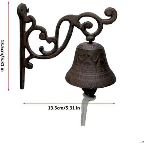Cloche De Dîner - Fonte - Pour Porte Murale Extérieure Ou Intérieure - Ferme Jardin Cour Véranda - 1 Pièce (1/5)