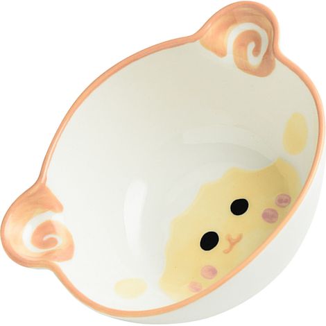 Bol céramique enfant forme animale mignon, assiette creuse réutilisable pour riz, soupe, céréales, pâtes, glace, agneau, vaisselle de table décorative. (1/5)