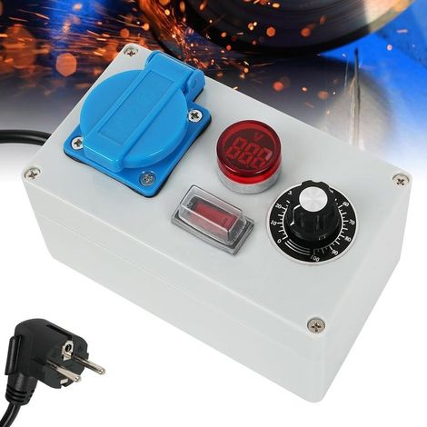 Variateur,Régulateur de Tension électrique et de Puissance 2000 W,Régulateur de Vitesse du Moteur,230 V,Prise de Courant UE (1/5)