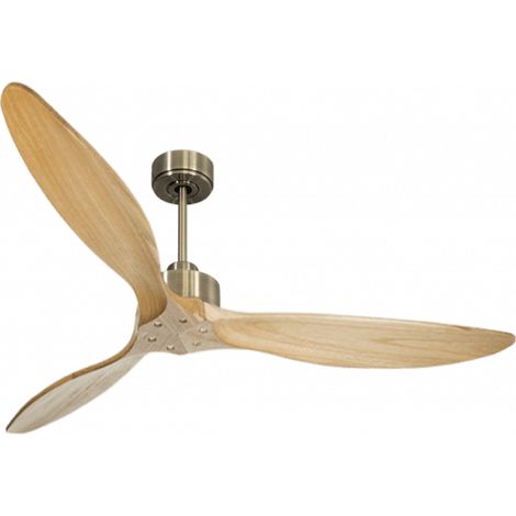 Modulo Slim de Klassfan - Ventilateur de plafond et destratificateur moteur DC laiton et bois clair 30 à 60 m²
