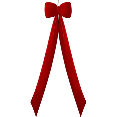 Ribbon - Bow - Noeud En Velours Rouge - Pour Arbre De Noël Topper - Décoration Murale Et Porte - 1 Pièce (1/5)