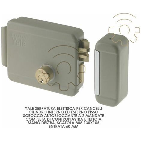 Elettroserratura per cancello - Scrocco autobloccante 2 Mandate Mano Destra - Entrata 60 mm - 68080 (1/2)