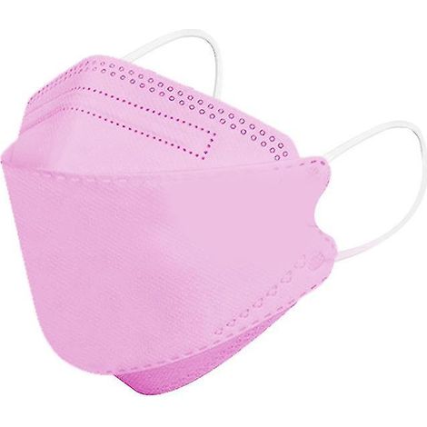 Packung mit 50 Einweg-Gesichtsmasken für Kinder, 4-lagig, verstellbar und atmungsaktiv, rosa (1/5)